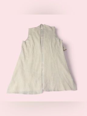 Cyrus Cream Sleeveless Knit Cardigan Vest
